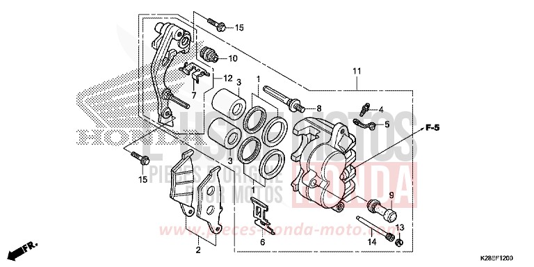 ETRIER DE FREIN AVANT de CRF125F "Petites Roues" EXTREME RED (R292) 2023
